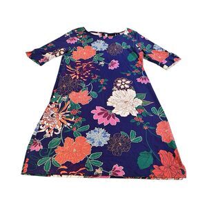 Cynthia Rowley Womens Large 3/4‎ Sleeve Purple Floral Dress